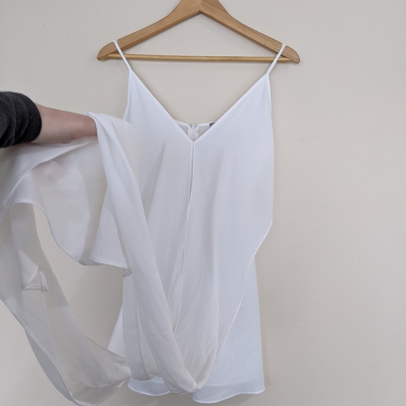 NWT ASOS White Cami Blouse | Front Tie Long Line Tank Top - Picture 6 of 14